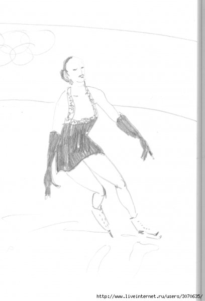 Фигуристка набросок
