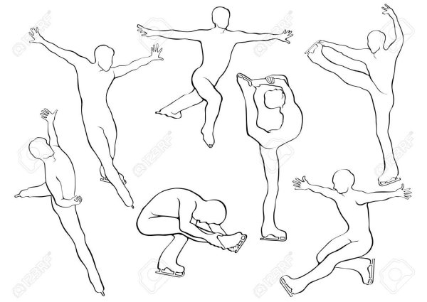 Силуэты людей в движении карандашом