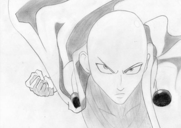 Аниме рисунки карандашом Сайтама