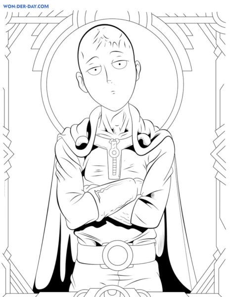 One Punch man раскраска
