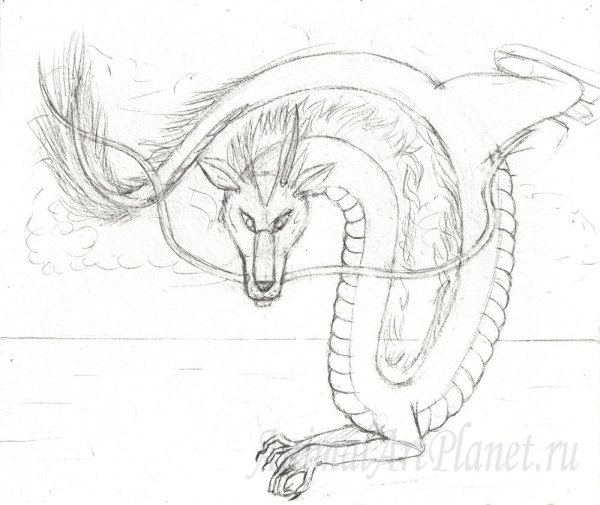 Дракон Хаку раскраска