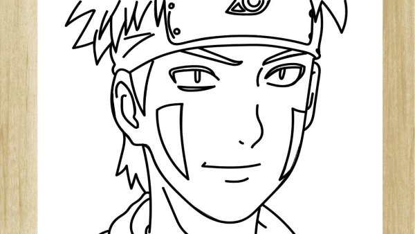 Раскраски аниме Наруто Киба