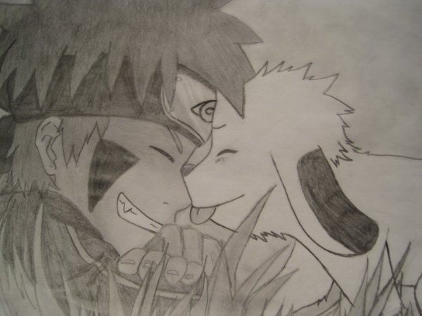 Киба из Наруто карандашом