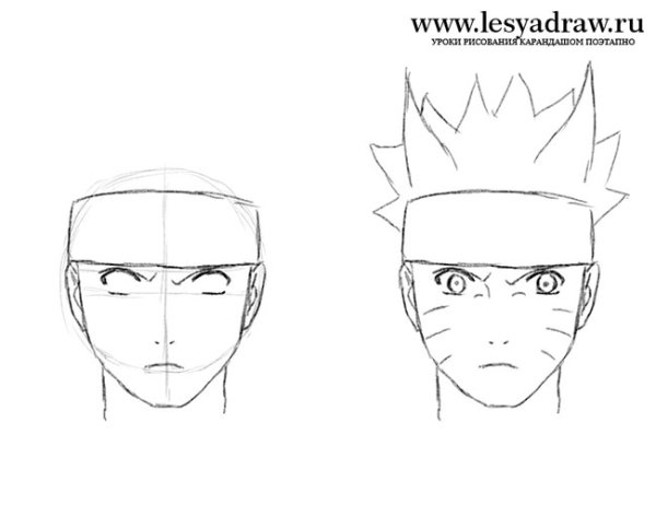 Картинки Наруто поэтапно