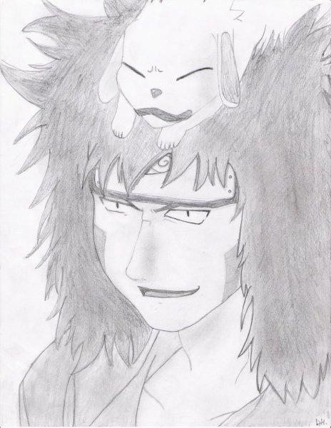 Киба и Акамару для срисовки