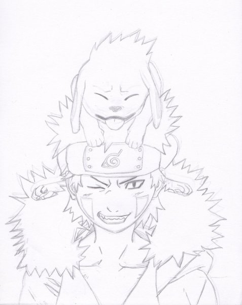 Раскраска Наруто Киба