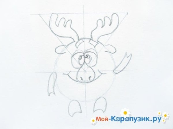 Лосяш нарисовать поэтапно