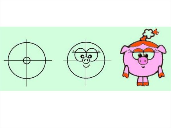 Как нарисовать Нюшу из смешариков