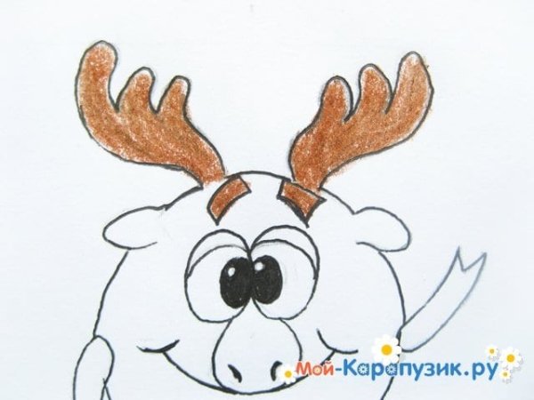 Рисование поэтапно Лосяша