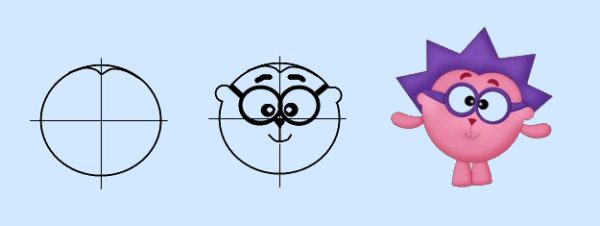 Ёжик из смешариков рисунок карандашом