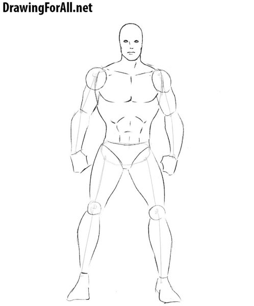 Раскраска мужик с мышцами