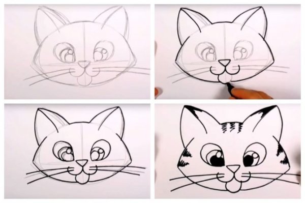 Рисуем мордочку кота