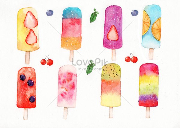 Эскимо акварель