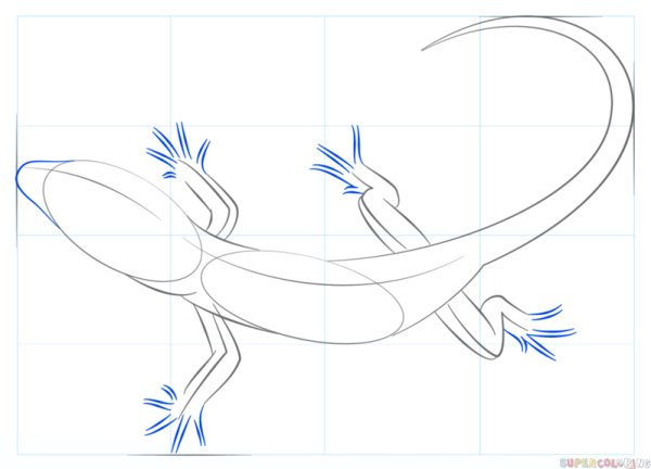 Рисование с малышами ящерица