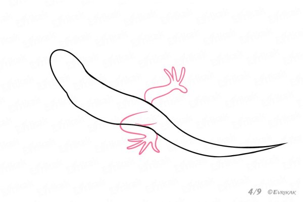 Дорисовать хвост ящерицы