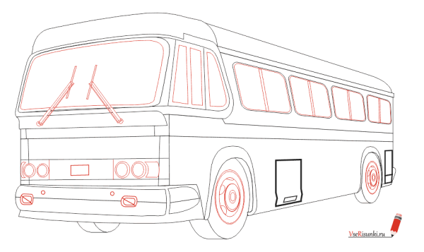 Как нарисовать автобус