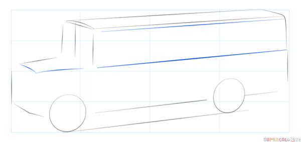 Автобус пошаговое рисование перспективы
