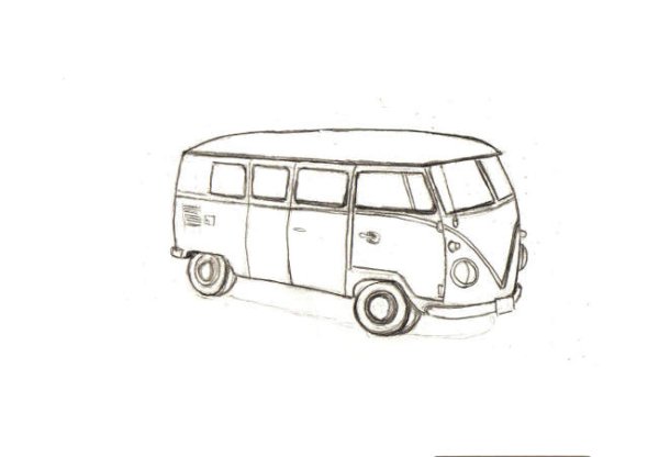 Автобус детский рисунок карандашом