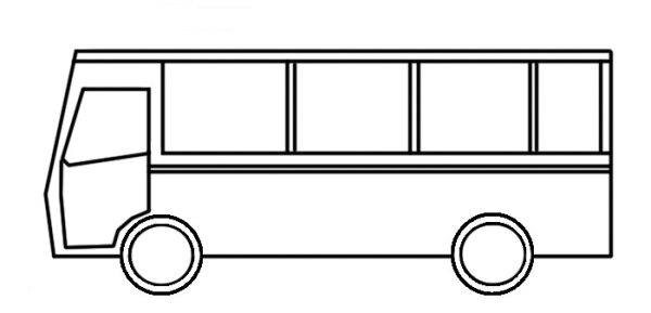 Трафарет автобуса для рисования