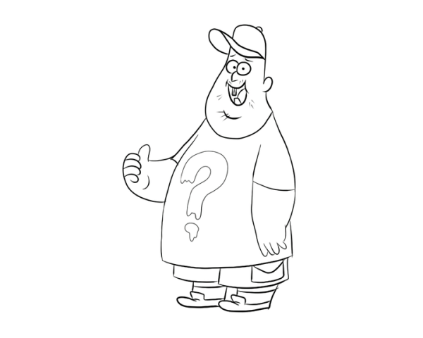 Раскраска Зуса из Гравити Фолз