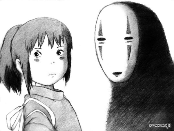 Аниме Унесенные призраками чб