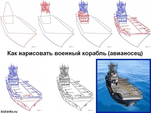 Как нарисовать военный корабль