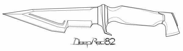 Охотничий нож рисунок
