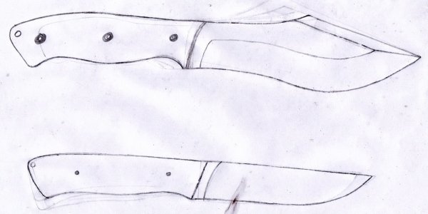 Чертёж ножа кукри в полный размер