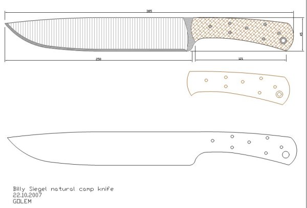 Нож мачете чертежи с размерами