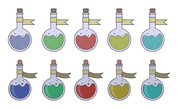 Баночки с зельями наклейки