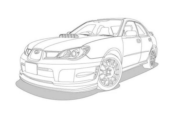 Субару WRX STI 2007 скетч