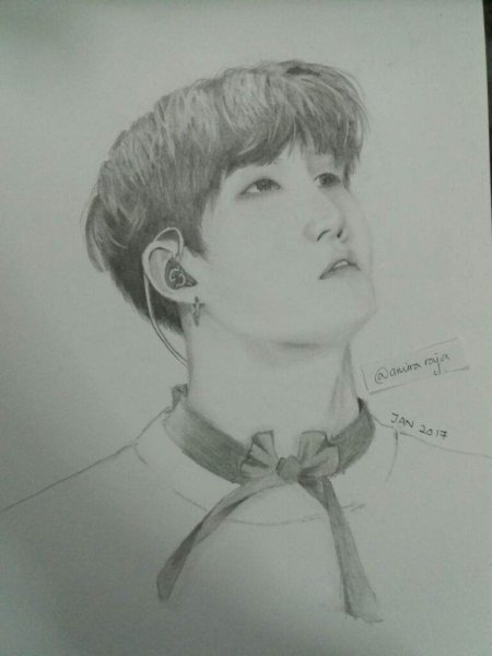 БТС рисунок легкий Сюга