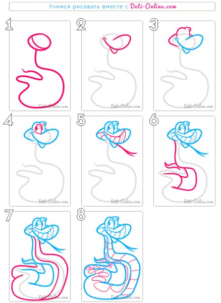 Рисовать питона поэтапно