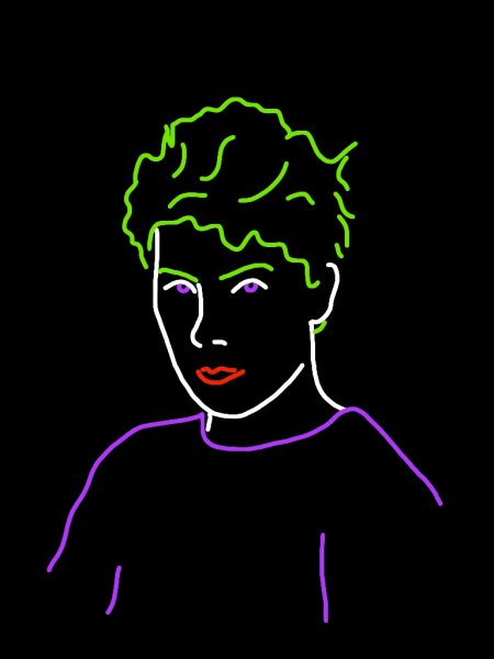 Портрет неоновыми линиями