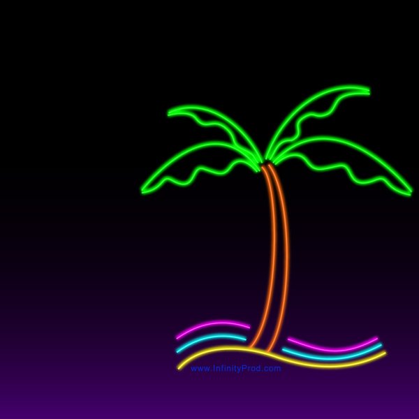 Неоновая вывеска Пальма