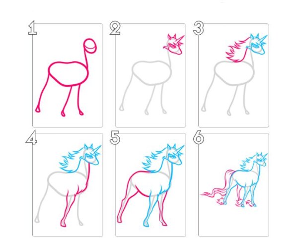 Дельфин поэтапно