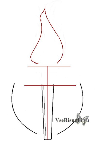Раскраска факел с огнем