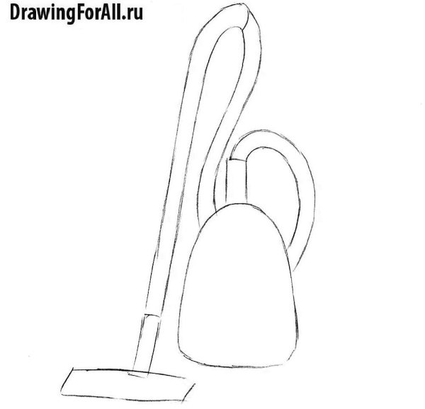 Поэтапное рисование пылесоса