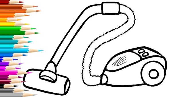Пылесос раскраска для детей
