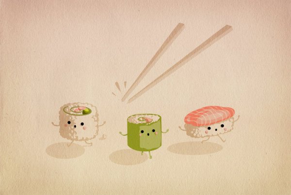 Няшная еда карандашом