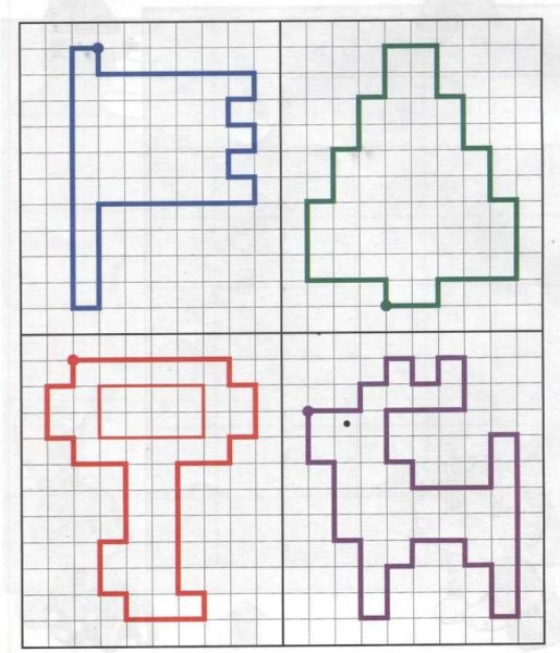 Рисование по клеточкам для детей