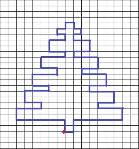 Графический диктант елочка для дошкольников 6-7 лет