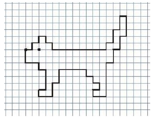 Рисование по клеточкам животных в тетради