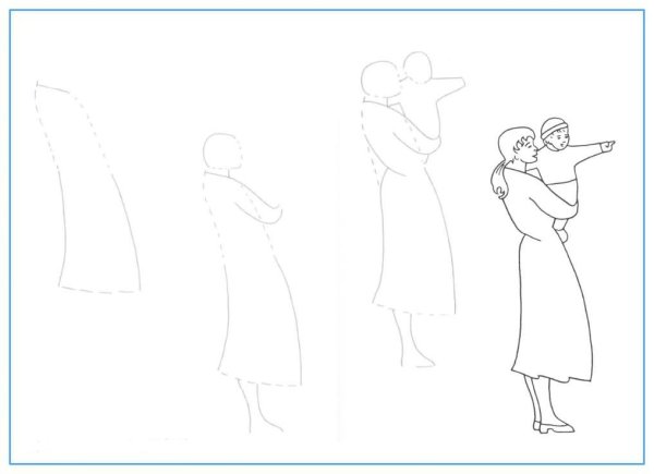 Рисунок мамы поэтапно