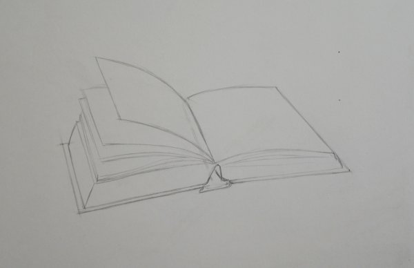 Рисуем книгу карандашом