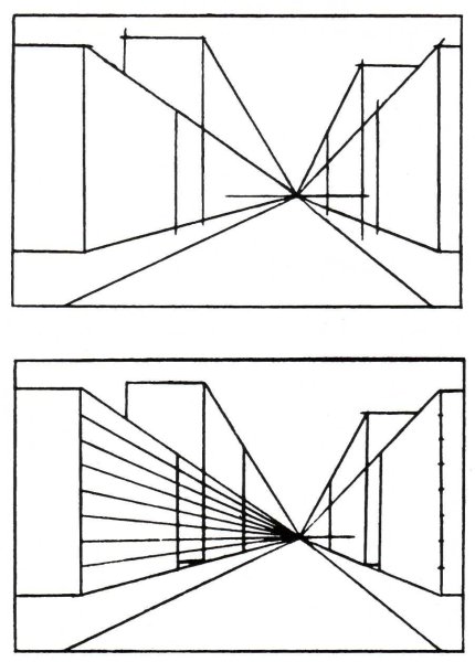 Фронтальная перспектива улицы рисунок