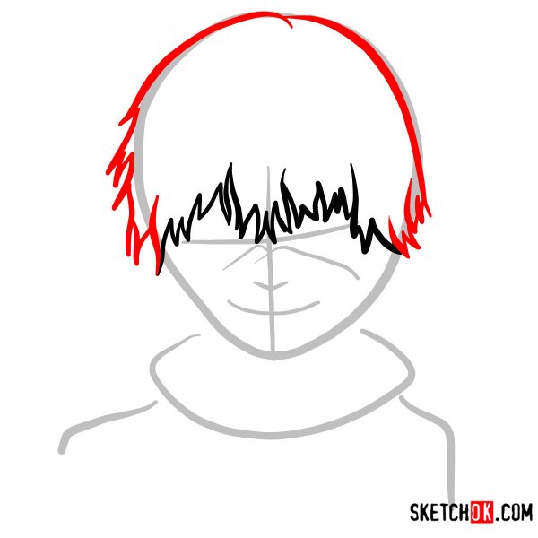 Прическа Канеки нарисовать