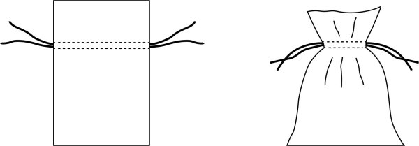 Выкройка мешка с завязками