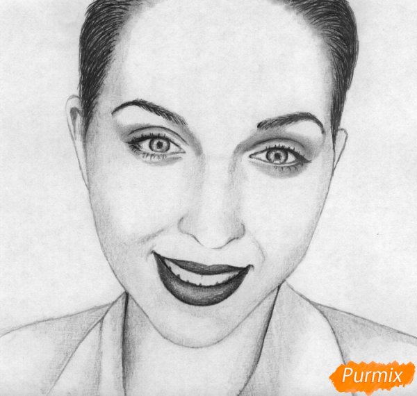 Катя Клэп портрет карандашом