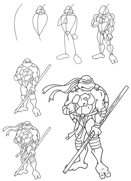 Как рисуются Черепашки ниндзя